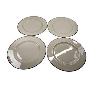 Lenox Montclair Dinner Plates Set of 4 – 10.5" Ivory with Platinum Trim – EUC